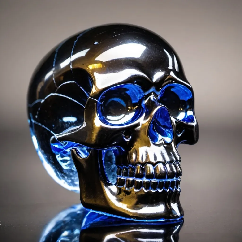 Prompt: Crystal Skull with reflection

