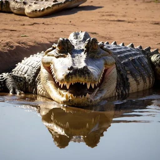 Prompt: Nile Crocodile Eating the Sun