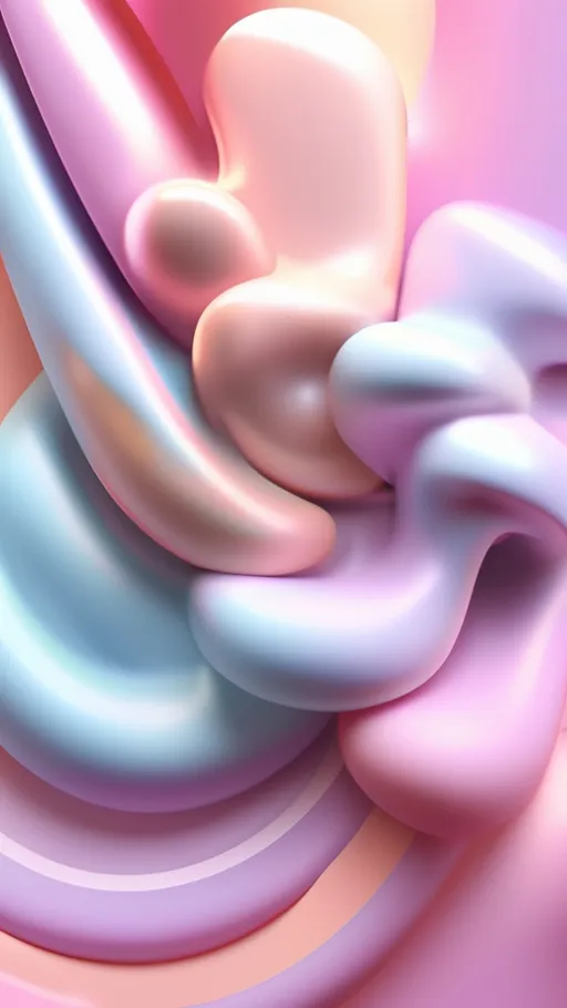 Prompt: soft liquid shape with pastel tones