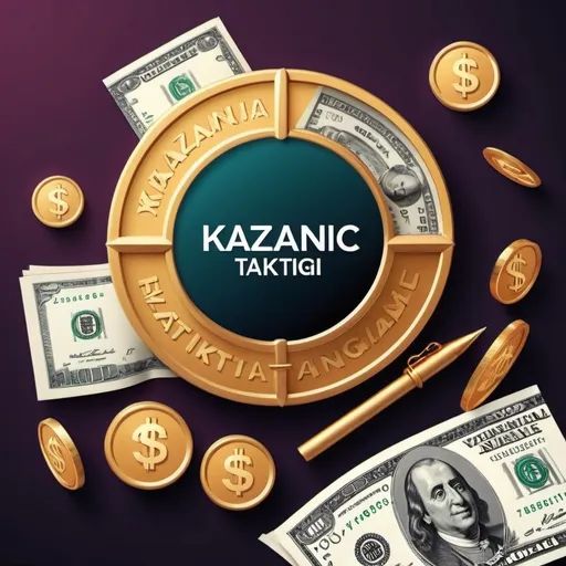 Prompt: instagram profil picture about money, text Kazanç Taktiği
