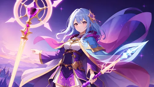 Prompt:  (masterpiece, top quality, best quality, official art, beautiful and aesthetic:1.2), (gradient light:1.5), (1 girl), extreme detailed,magic cloak, magic, staff, (fractal art:1.3), colorful, ultra-detailed 