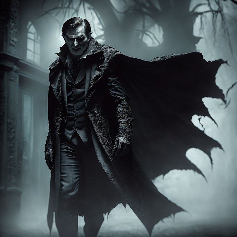 Prompt: A Villain staring into the souls of whom he sees, An Aura of darkness shrouding him in mystery.