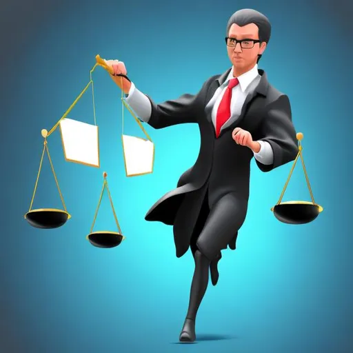 Prompt: 3D vector image of a lawyer in full 'lawyer costume' also having a black robe with the typical lawyer white collar double tablets, running a marathon at high speed. There should be no background.