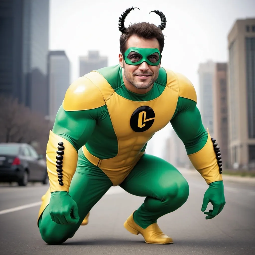 Prompt: caterpillar-man superhero

