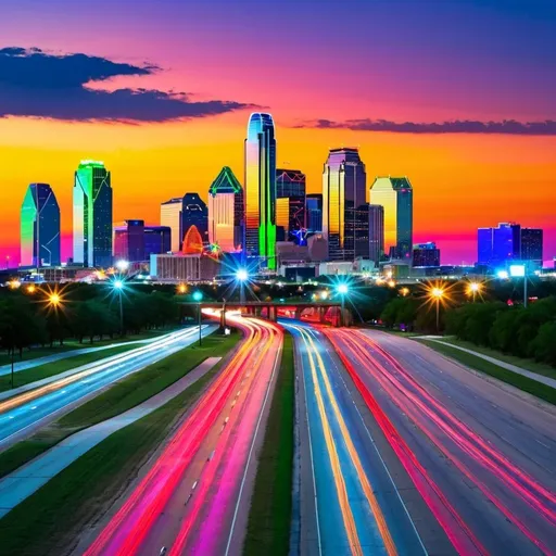 Prompt: Dallas cityscape colorful 