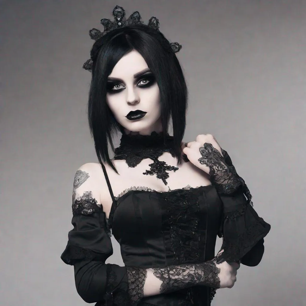 Prompt: gothic girl posing