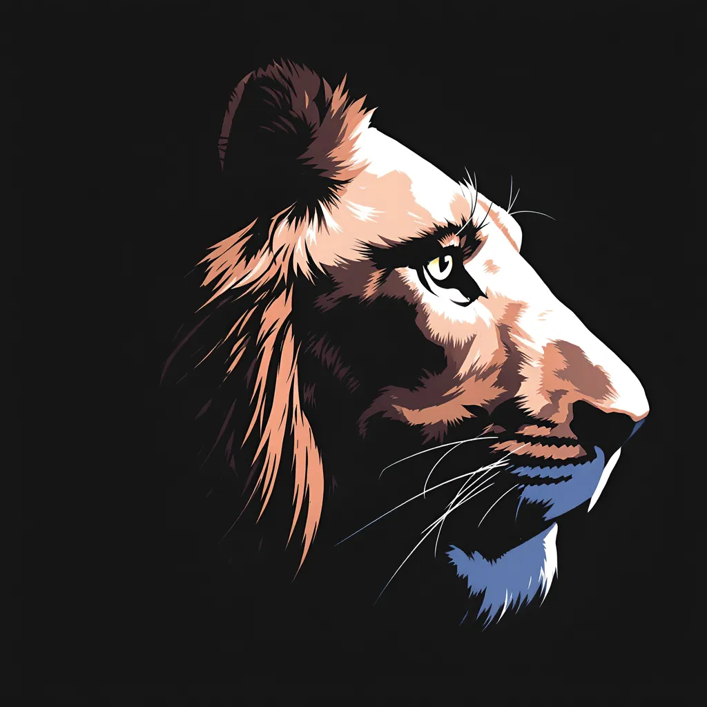Prompt: Lion high resolution with black background
