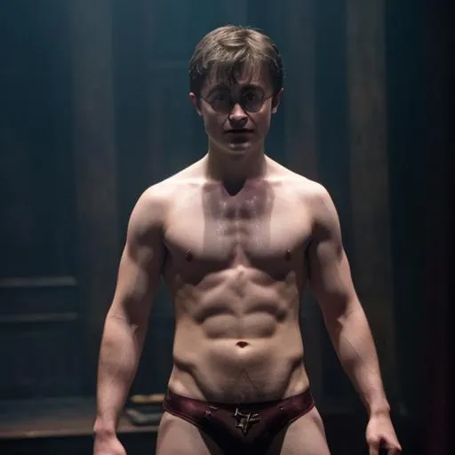 Prompt: daniel radcliffe as harry potter but hes an exotic dancer