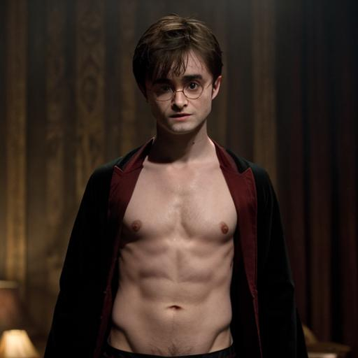 Prompt: daniel radcliffe as harry potter but hes an exotic dancer