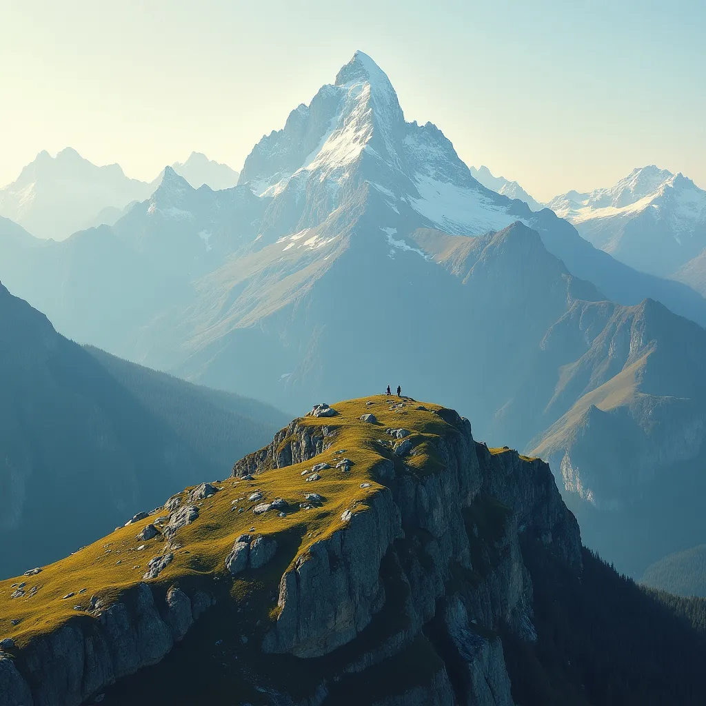 Prompt: Mountain tops
