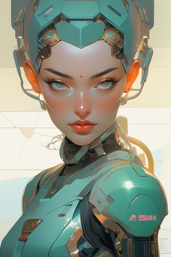 Prompt: a study of cell shaded protrait full body of female robot, llustration, post grunge, concept art by josan gonzales and wlop, by james jean, Victo ngai, David Rubín, Mike Mignola, Laurie Greasley, highly detailed, sharp focus, alien, Trending on Artstation, HQ, deviantart, art by artgem