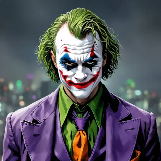 Prompt: Create the name Joker with the Heath Ledger Joker character.