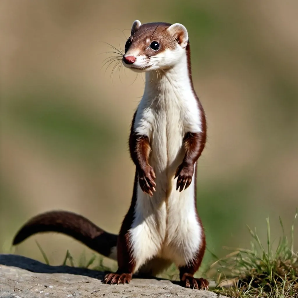 Prompt: A standing weasel