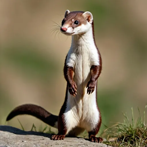 Prompt: A standing weasel