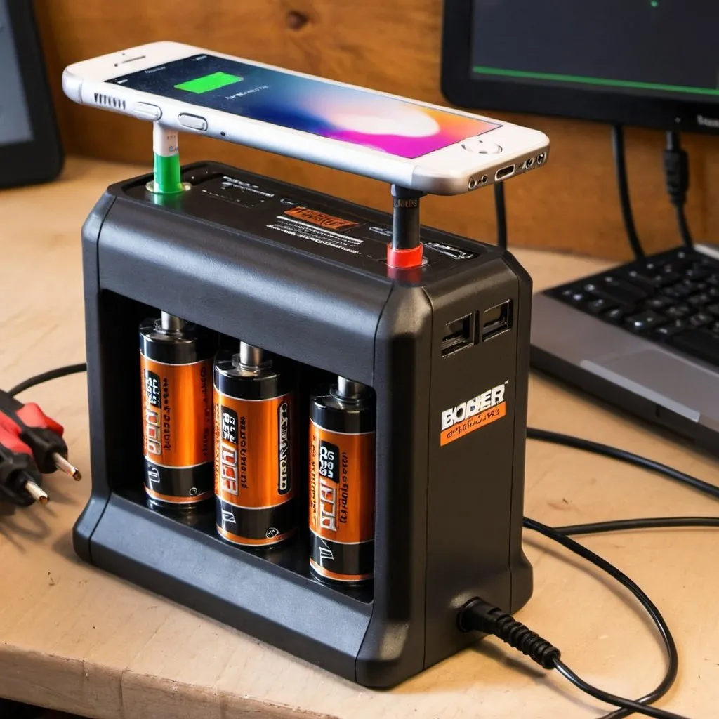 Prompt: create a tool charger that could charge any type of battery