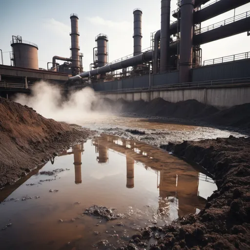 Prompt: create an image with polluted 
industrial wastewater coming out of a factory
