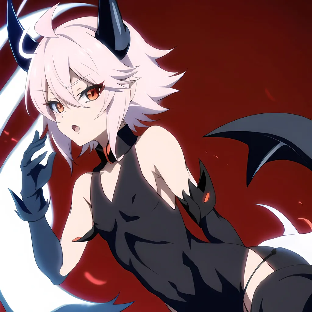 Prompt: cute anime fox demon femboy with horns 

