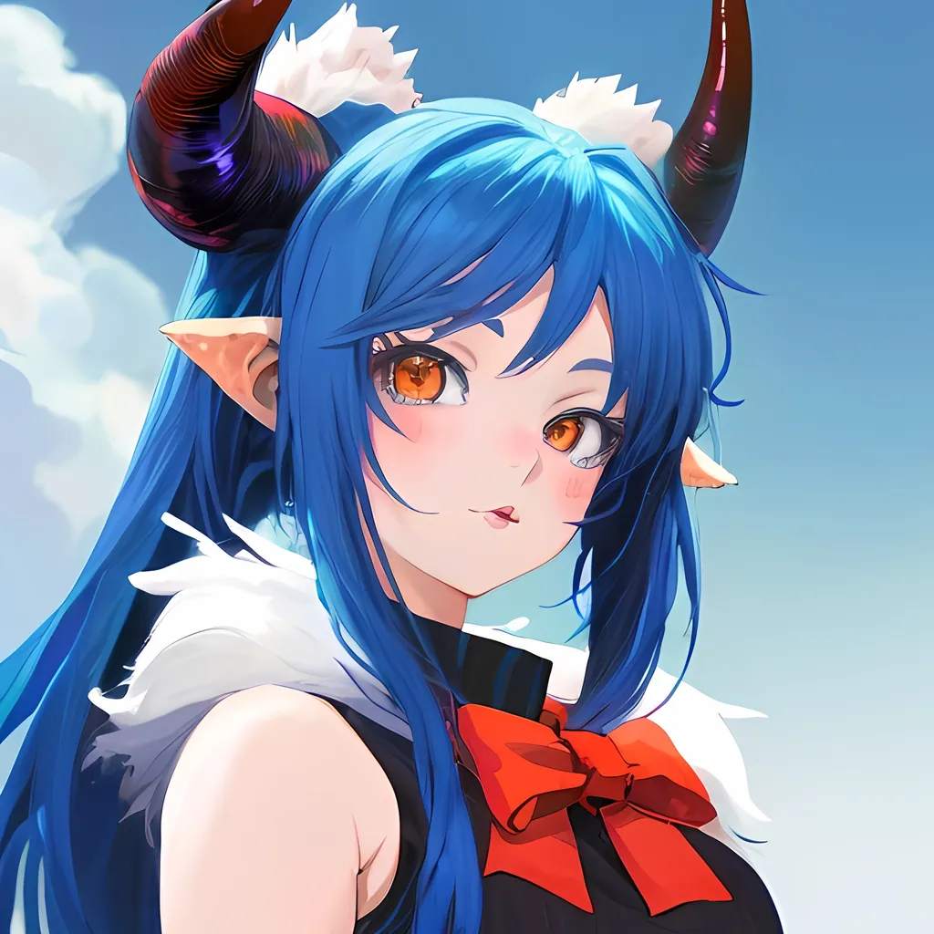 anime furry girl with horns