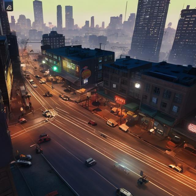 Prompt: lifestyle with day, night, jobs, gangs, car, planes, money, rich,
American city video game