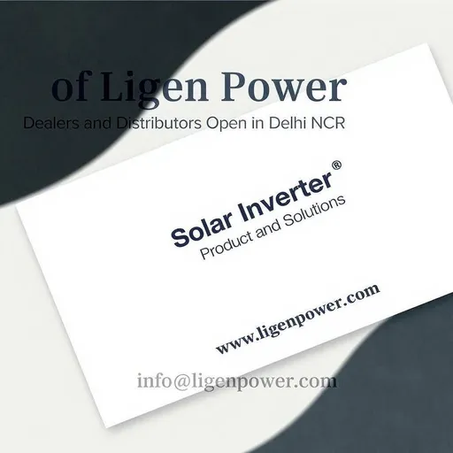 Prompt: Hello Viewers,
Ligen Power is open for Dealers and Distributors in Delhi NCR region for its Solar Inverter product and solutions.
So if you intend to grab the opportunity and join hands with us, please reach out to info@ligenpower.com.
To know more about us and our product offerings kindly visit www.ligenpower.com. Thank You.
See you soon.
