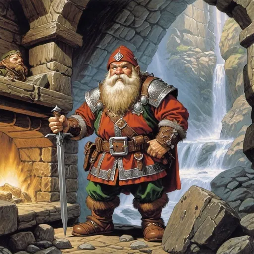 Prompt: Classic dungeons and dragons, (((dwarf))), illustrated by Larry Elmore <mymodel>