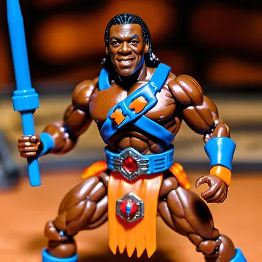 Prompt: Booker T as a Masters of the Universe style action figure
