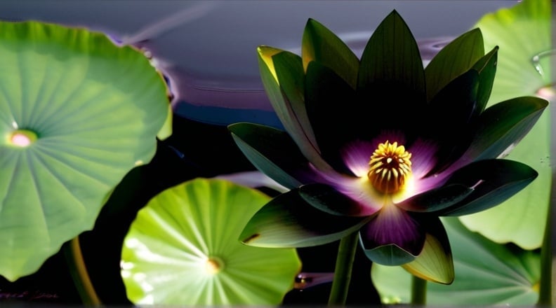 Prompt: Black lotus, magic flower