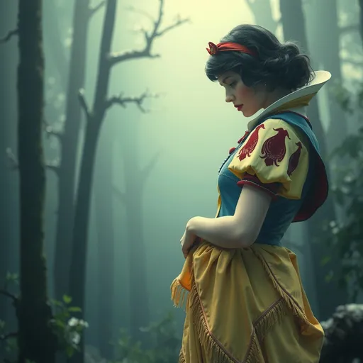 Prompt: Photorealistic, If Snow White was a live-action film directed by Zack Snyder, release the Snyder Cut, Heavy Metal magazine