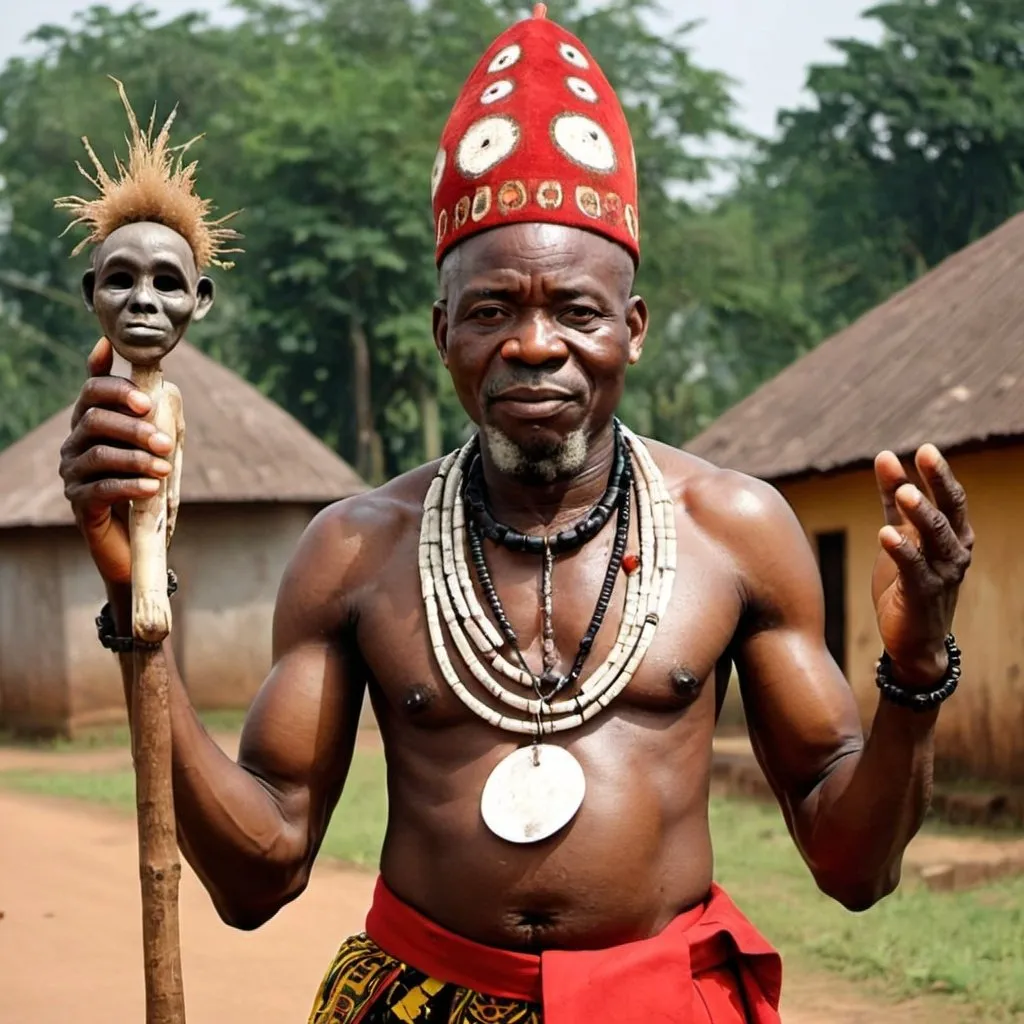 Prompt: Igbo juju priest