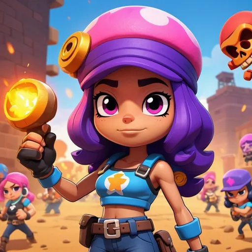 Prompt: shelly from brawl stars
