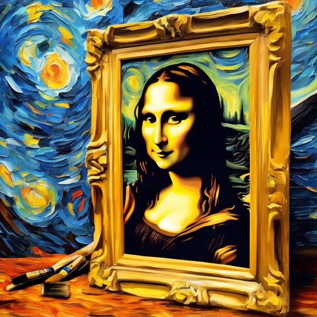 Prompt: MOna Lisa Van Gogh inspired oil painting 