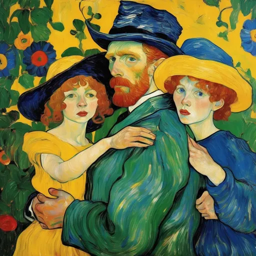 Prompt: Klimt & Van Gogh expressive brushstrokes,  bright colors and  style 