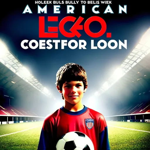 Prompt: Movie poster. American soccer teenager named Leo goes to London to train in a highly qualified camp and has to face challenges in making cuts each week plus stand up to two bullies.