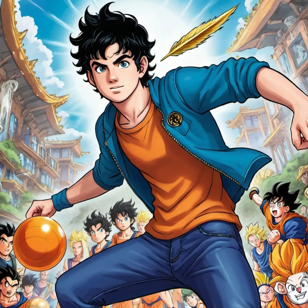 Prompt: Percy Jackson gets transported to world of  Dragon ball Z