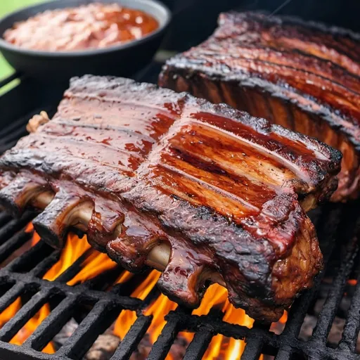 Prompt: Charcoal grilled ribs
