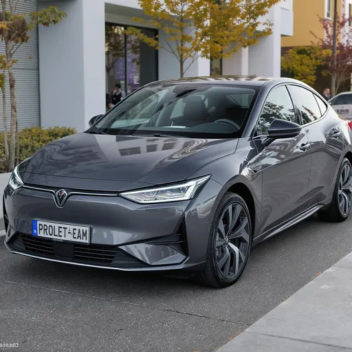 Prompt: Proletar Motors PM-1 Unity Simple electric sedan