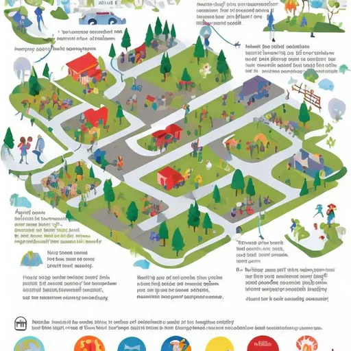Prompt: "Design a visually compelling image for an infographic that illustrates the concept of the 'Index of Mobility' for children, particularly their freedom to explore the neighborhood without constant adult supervision. The image should convey the idea of children's independence, safety, and community involvement. It should showcase a diverse group of children engaged in outdoor activities in a friendly neighborhood setting, while subtly indicating responsible adult presence. Use vibrant colors and include symbolic elements that represent the key factors affecting children's freedom to explore their environment. This image will be a central feature of the infographic, capturing the essence of child independence in a supportive neighborhood."

This prompt should guide the creation of an image that effectively communicates the concept of the "Index of Mobility" for children in the context of neighborhood exploration and freedom.