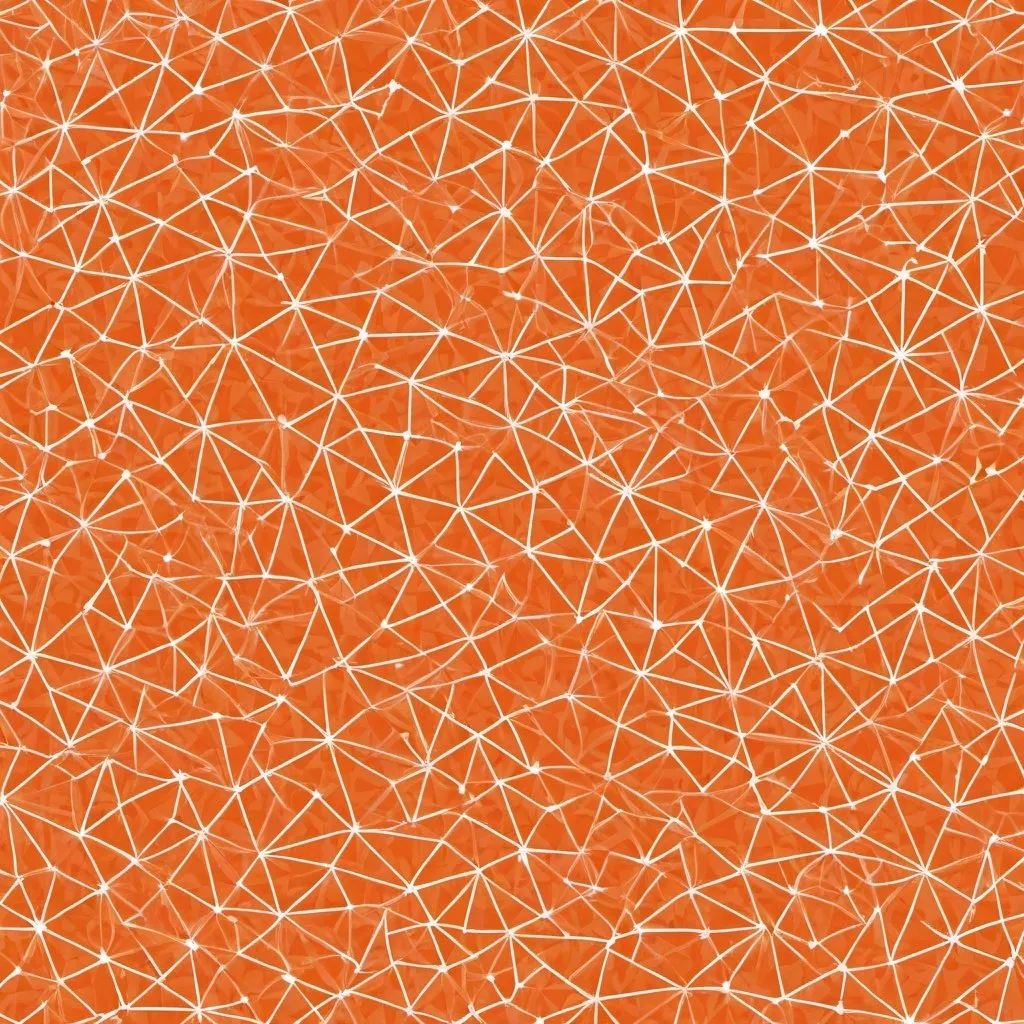Prompt: Make a random orange-colored design with a random geometry pattern and white background.