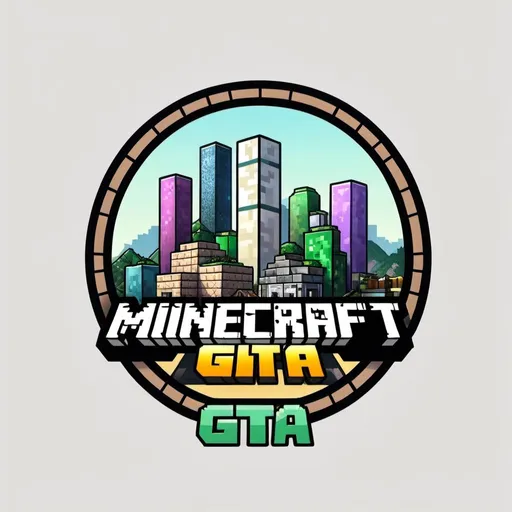 Prompt: minecraft gta logo