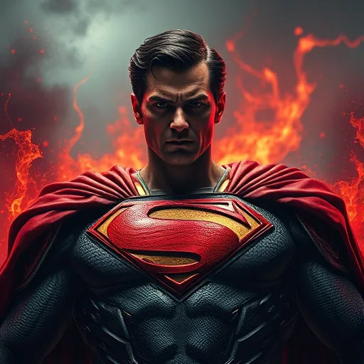 Prompt: Evil Superman king of hell