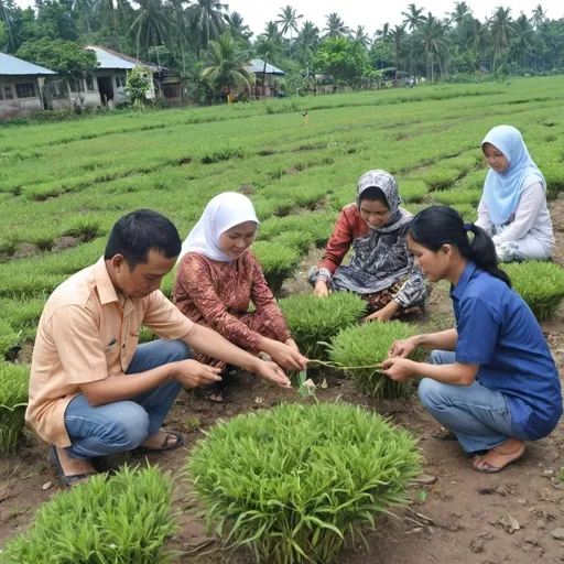 Prompt: Beberapa ekor kumbang kelihatan berterbangan di sephon pokok bunga orkid. Di kiri kanan ditumbuhi dengan pokok-pokok hiasan yang lain. Di belakang pokok-pokok tadi kelihatan kerusi dan meja taman tersusun rapi. Gambarkan suasana yang harmoni di waktu pagi dengan memberi penekanan ruang dan pencahayaan. Easy