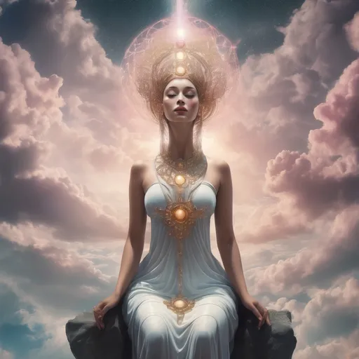 Prompt: surreal goddess showing her divinity 