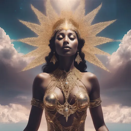 Prompt: surreal goddess showing her divinity 