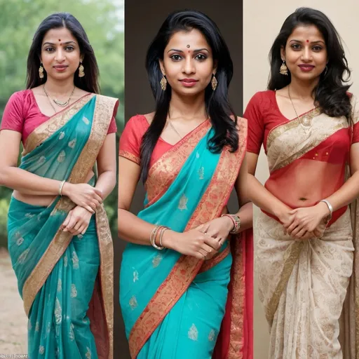 Prompt: generate 5 photos for a woman age 35 , Indian  woman, fair, 1 with saree and 4 in western outfit 

