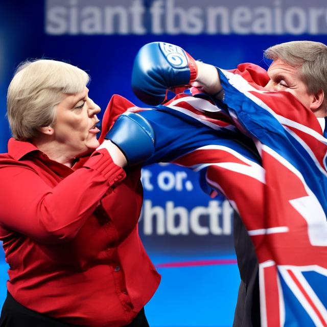 Prompt: Tories fighting