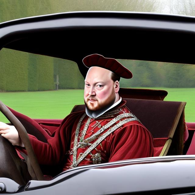 Prompt: Car driving Henry VIII 