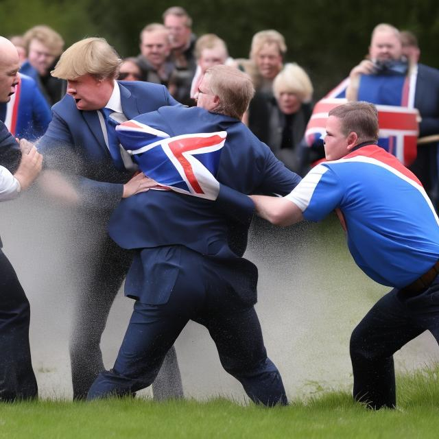 Prompt: Tories fighting