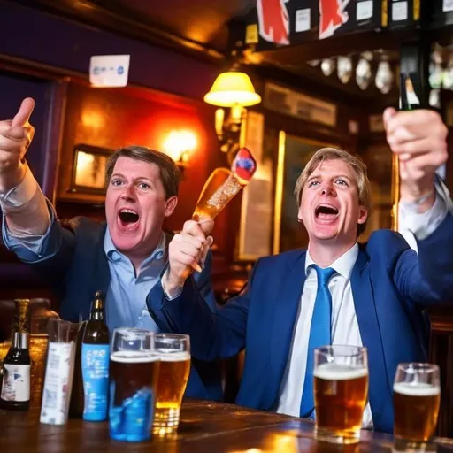 Prompt: Tories going mental in pub