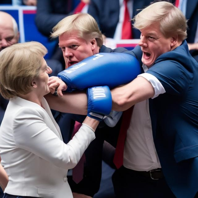 Prompt: Tories fighting