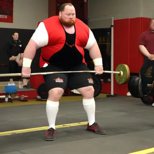 Prompt: Henry VIII powerlifting in gym